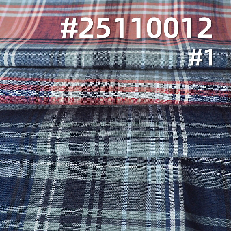 Yarn-Dyed Linen Cotton Plaid Fabric | 118g/m2 Lightweight Plain Weave | For Fashion Shirting & Skirts