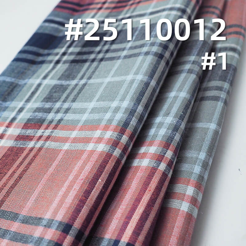 Yarn-Dyed Linen Cotton Plaid Fabric | 118g/m2 Lightweight Plain Weave | For Fashion Shirting & Skirts