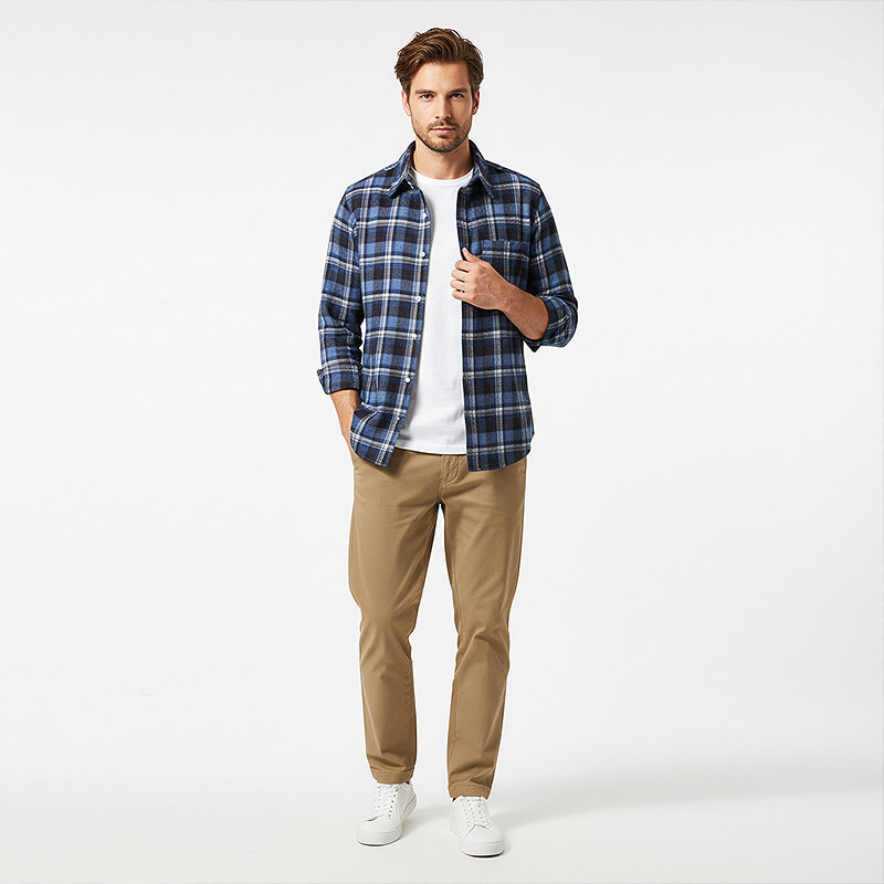 Yarn-Dyed Cotton Flannel Plaid | 224g/m2 Mid-weight Brushed Twill | For Plaid Shirts, Pants & Skirts