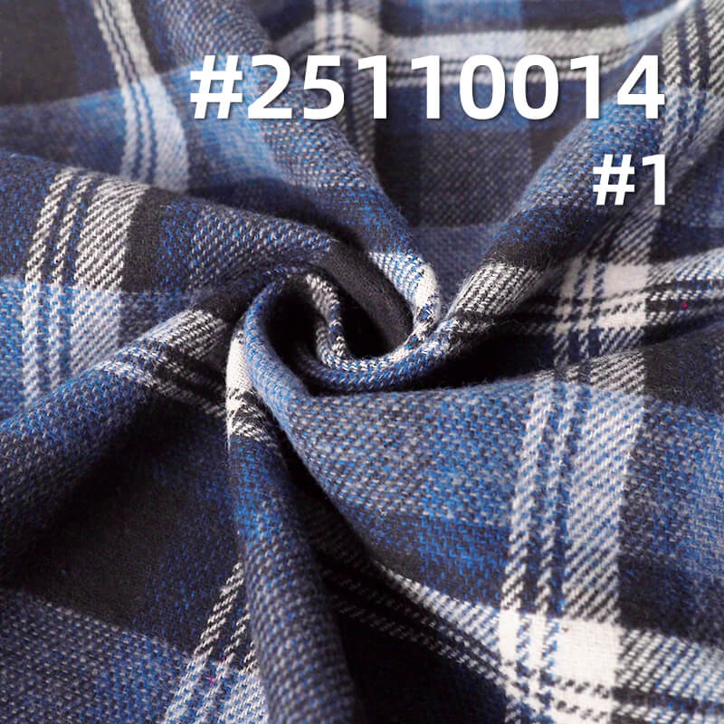 Yarn-Dyed Cotton Flannel Plaid | 224g/m2 Mid-weight Brushed Twill | For Plaid Shirts, Pants & Skirts