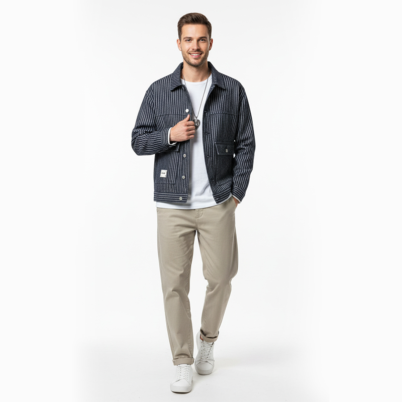 Yarn-Dyed Stripe Denim Fabric | 9.5oz Mid-weight Cotton Twill | For Denim Shirting, Skirts & Dresses