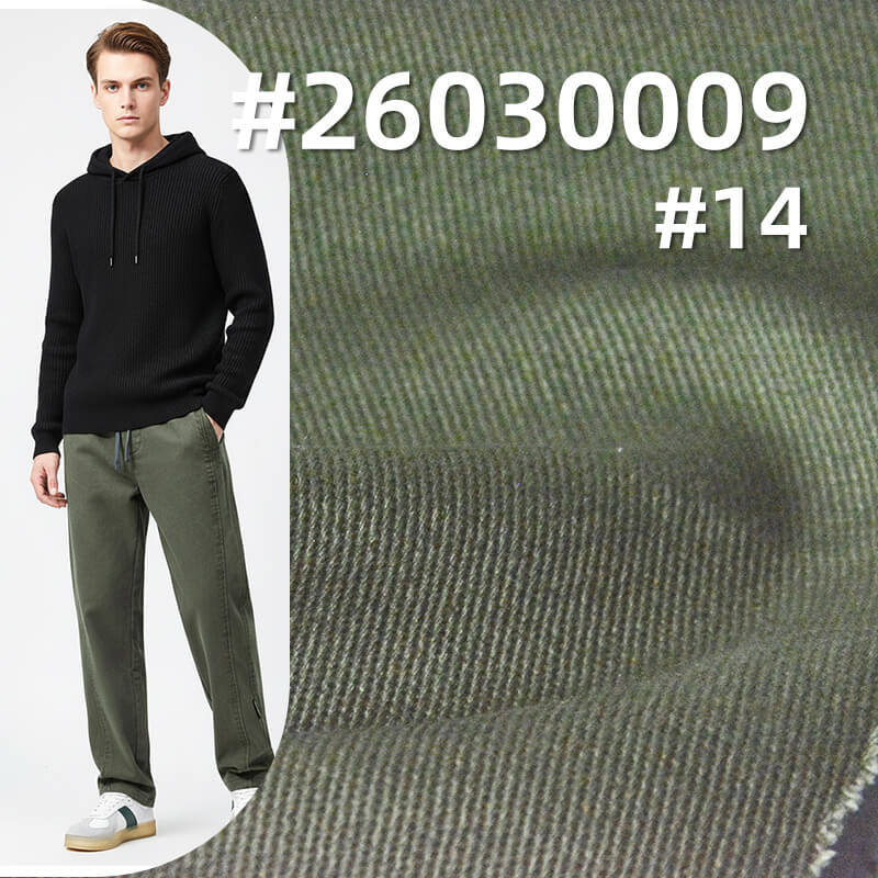 Cotton Stretch Dyed Fabric 310g/m2|10*10 Combed Twill Peached Fabric|Workwear Jacket Pants & Skirt Fabric