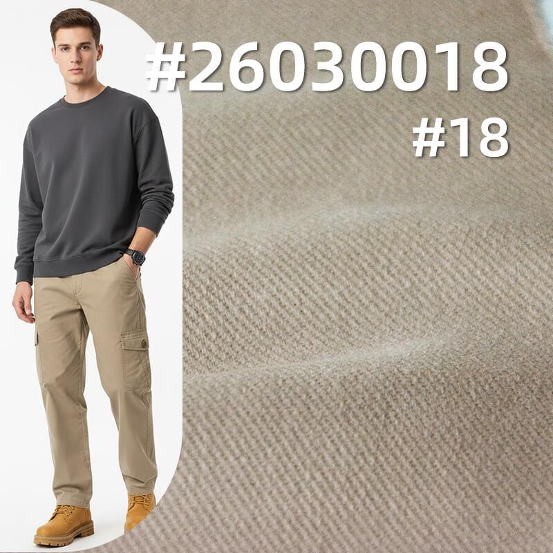 7S High-Stretch Siro-Spun Dyed Fabric|330g/m2 Cotton Snowflake-Effect Napped Fabric|Casual Jacket & Workwear Pants Fabric