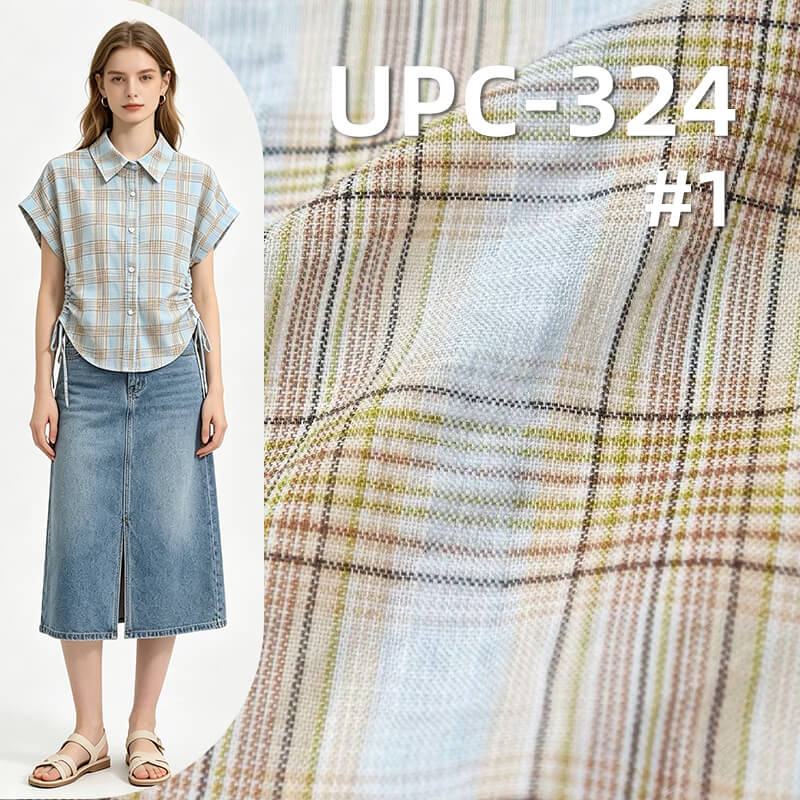 All-Cotton Yarn-Dyed Seersucker Check Fabric | 95g/m2 Lightweight Plain Fabric | Fabric for Plaid Shirts & Women's Skirts