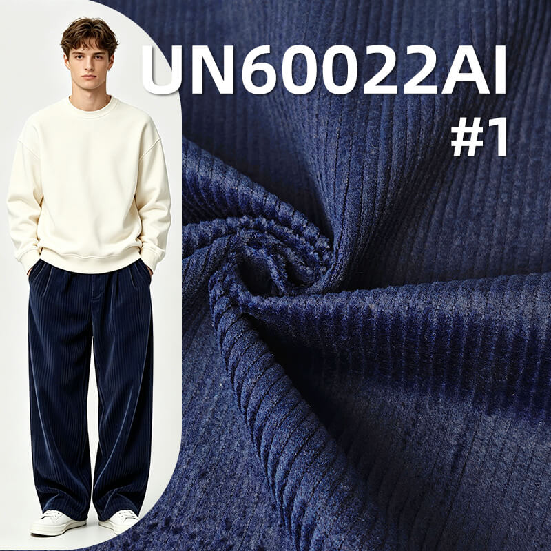 Indigo Corduroy | 365g/m2 Denim Corduroy | 8W Stretch Corduroy | Washable | Fabric for Jackets, Skirts & Pants