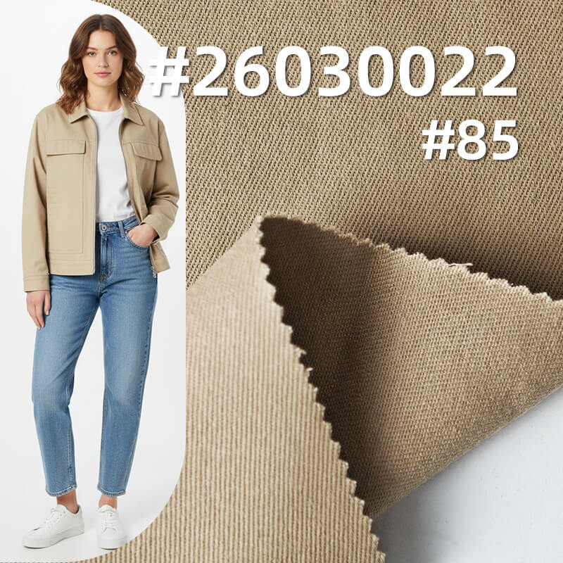 Stretch Carbon-Brushed Dyed Fabric|255g/m2 Cotton Twill Fabric|21S Siro-Spun|Workwear Jacket Pants & Skirt Fabric