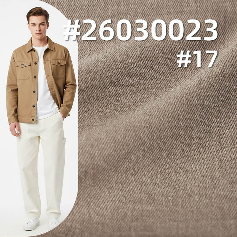 Stretch Snowflake-Effect Napped Dyed Fabric|255g/m2 Cotton Twill Fabric|21S Siro-Spun|Workwear Jacket Pants & Skirt Fabric