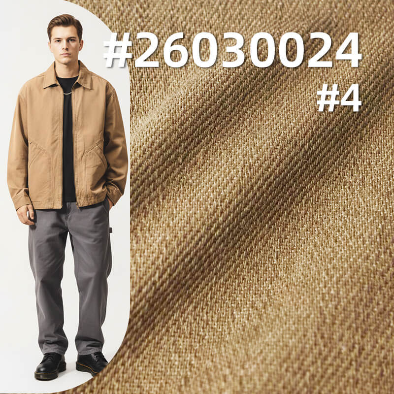 100% Cotton Heavyweight Dyed Fabric|7S Slub Twill Drill|320g/m2 Brushed-Back Fabric|Workwear Jacket & Pants Fabric