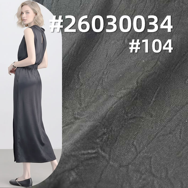 Acetate-Look Double-Face Hand-Crushed Satin|185g/m2 100% Polyester Satin|Shirt Pants Dress Fabric