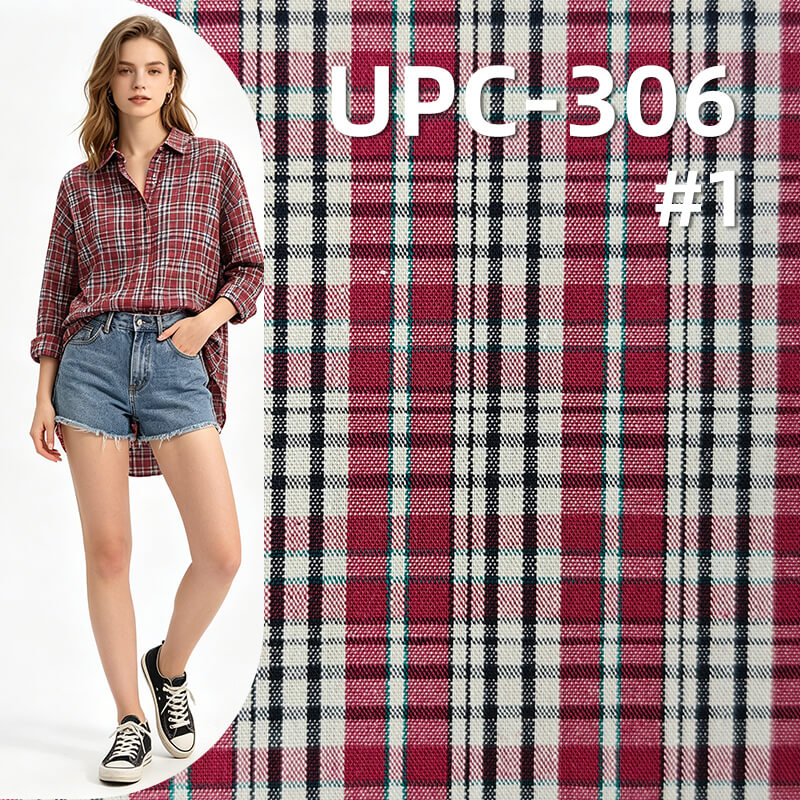 All-Cotton Yarn-Dyed Check Fabric | 120g/m2 Cotton Plain Fabric | Fabric for Plaid Shirts & Dresses