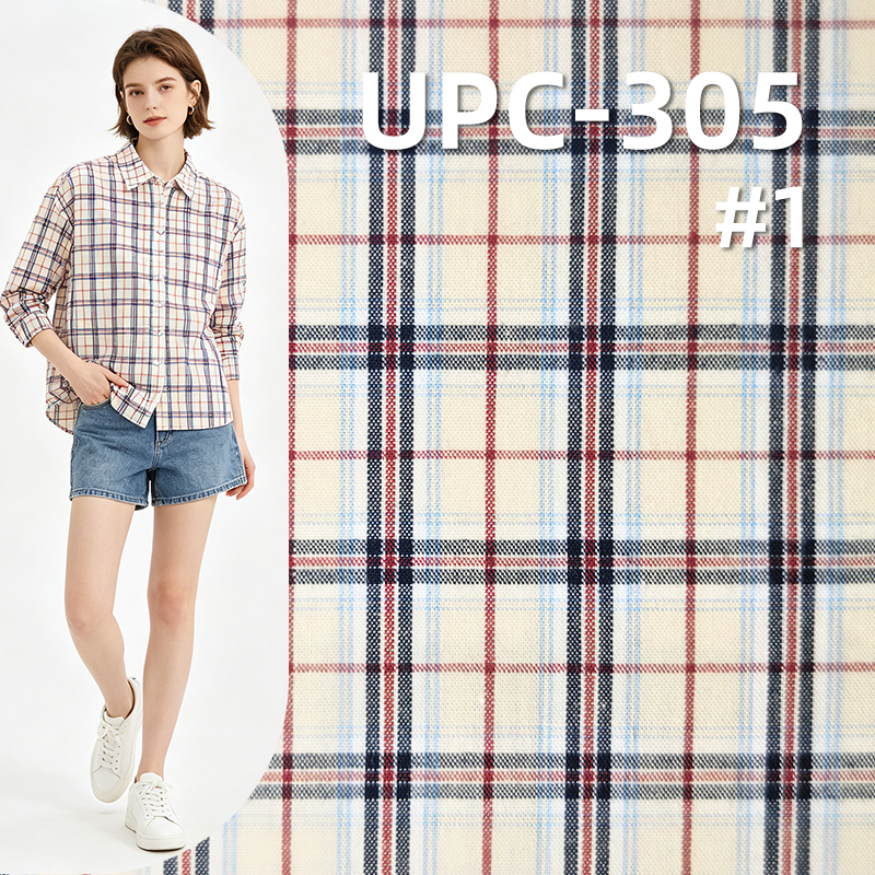 All-Cotton Yarn-Dyed Check Fabric | 120g/m2 Cotton Plain Fabric | Fabric for Plaid Shirts & Dresses