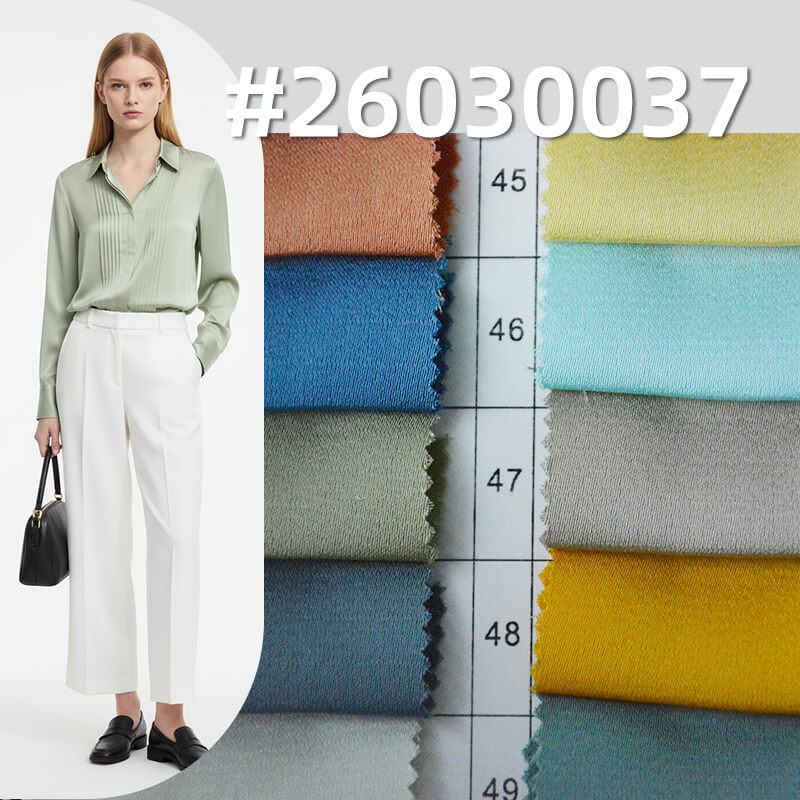 Satin Acetate-Look Linen-Texture Fabric|145g/m2 100% Polyester|Shirt Skirt & Gown Fabric