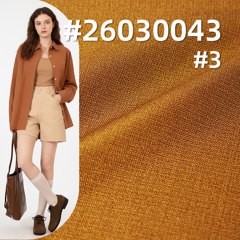 135g/m2 Linen-Look Polyester Plain Weave Fabric|Stretch Dyed Fabric|Shirt Dress & Hanfu Fabric