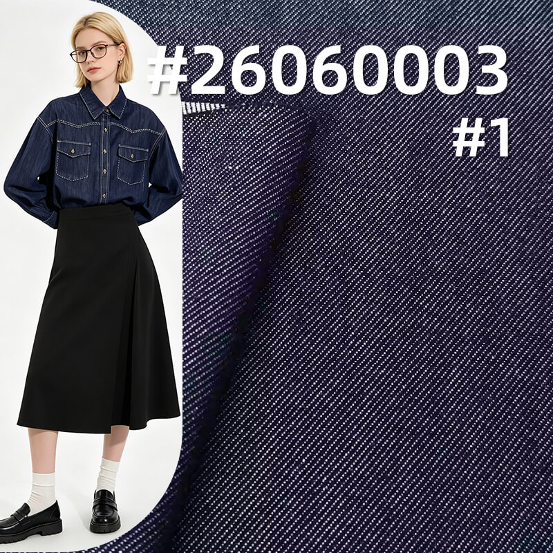 Color-Retaining Denim Fabric | 9.6 oz Lyocell Stretch Twill Denim | Fabric for Denim Shirts & Skirts