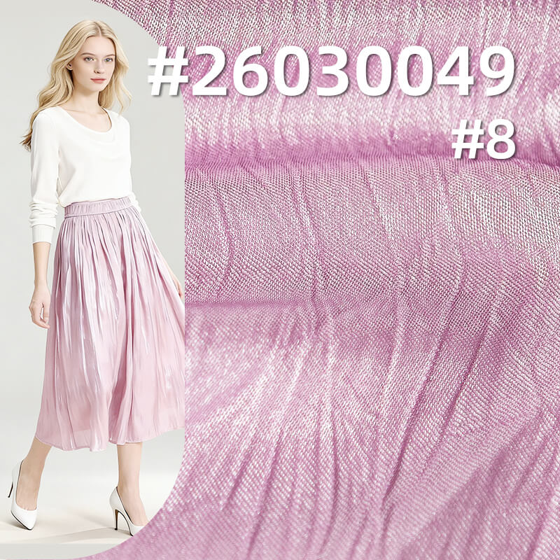 130g/m2 High-Shine Crinkle Polyester Satin|Dress Shirt & Gown Fabric