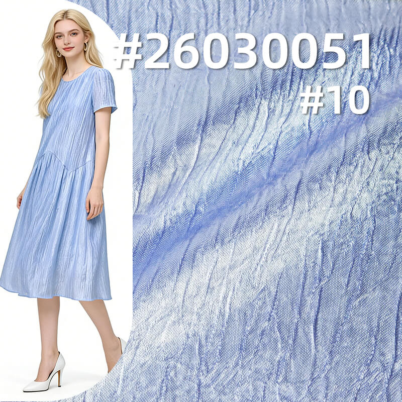 130g/m2 Polyester Satin Fabric|High-Shine Crinkle Fabric|Dress & Top Fabric