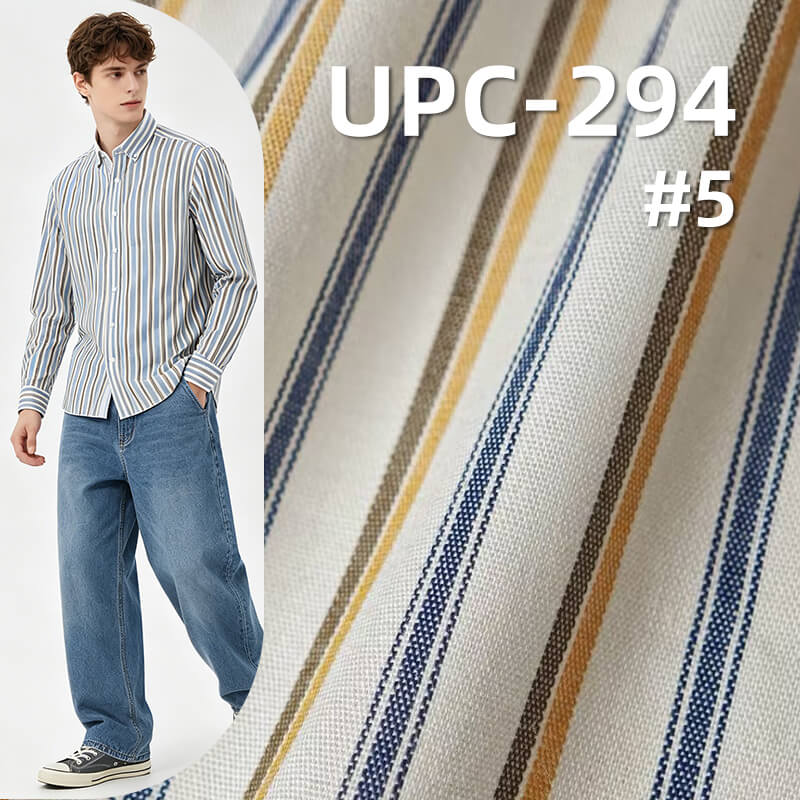 100% Cotton Yarn-Dyed Striped Fabric |117g/m² Plain Weave Textile | Fabric for Casual Shirts & Dresses