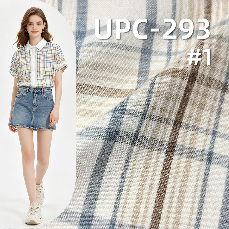 100% Cotton Yarn-Dyed Plaid Fabric | 110g/m²  Plain Weave Textile | Fabric for Shirts, Skirts & Trousers