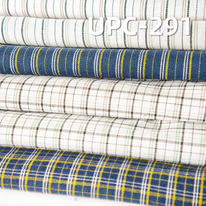 100% Cotton Yarn-Dyed Plaid & Striped Fabric |115g/m² Plain Woven Textile | Fabric for Casual Shirts & Dresses