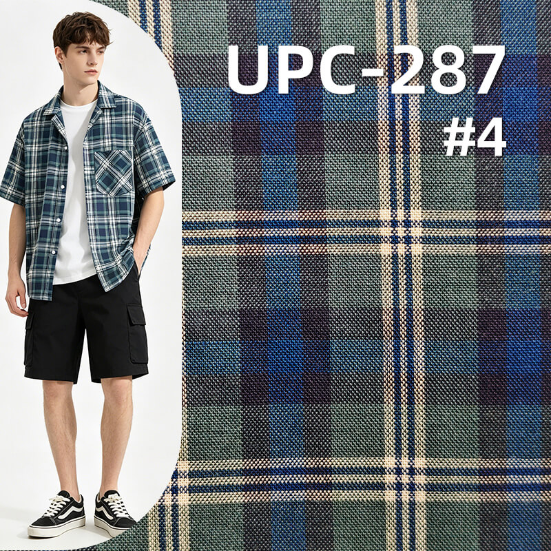 100% Cotton Yarn-Dyed Plaid Fabric | 108g/m² Lightweight  Plain Woven Textile | Fabric for Shirts, Skirts & Trousers