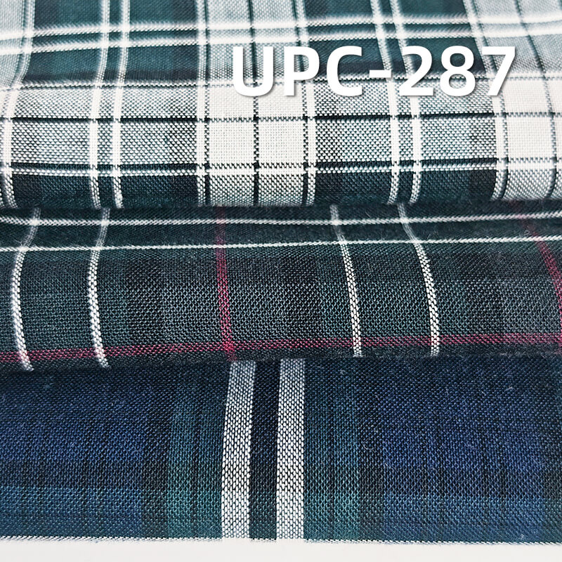 100% Cotton Yarn-Dyed Plaid Fabric | 108g/m² Lightweight  Plain Woven Textile | Fabric for Shirts, Skirts & Trousers