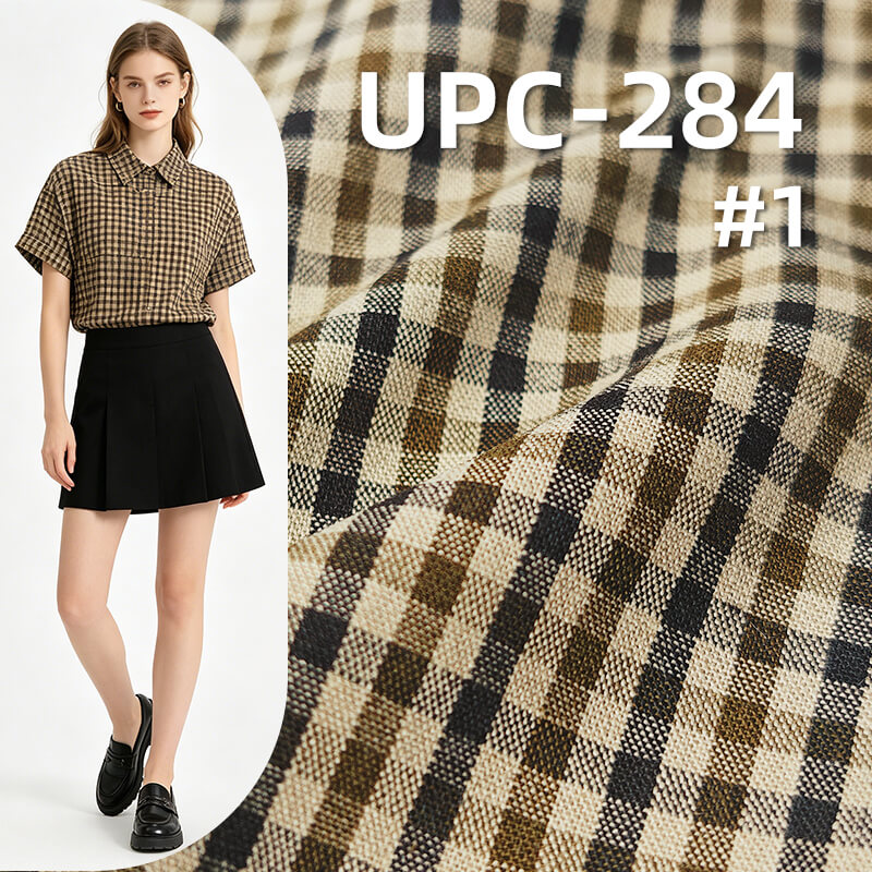100% Cotton Yarn-Dyed Plaid Fabric | 190g/m² Medium Weight Plain Woven Textile | Fabric for Shirts, Skirts & Trousers