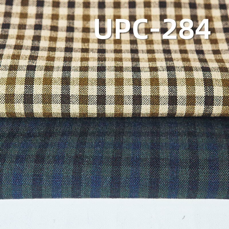 100% Cotton Yarn-Dyed Plaid Fabric | 190g/m² Medium Weight Plain Woven Textile | Fabric for Shirts, Skirts & Trousers