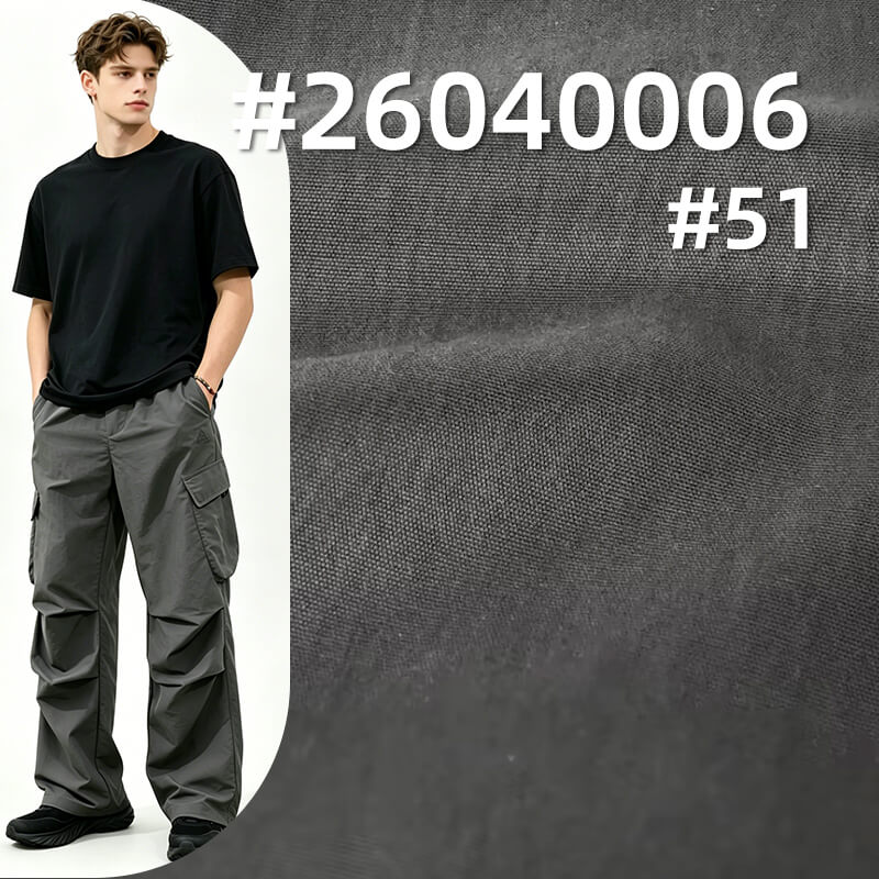 Polyester-Nylon Plain Weave Fabric|115g/m2 Suede-Touch Crinkle Dyed Fabric|Trench Coat Top & Pants Fabric