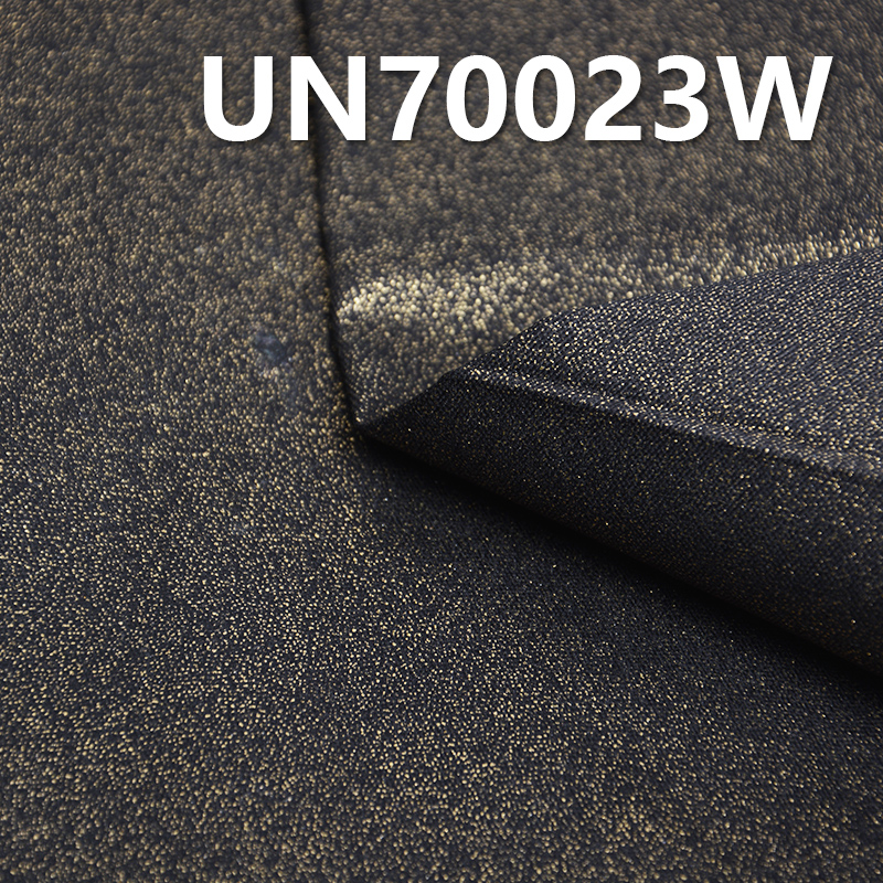 Cotton Stretch Slub Twill Fabric | 251g/m2 Stretch Dyed Fabric | Gold Stamped / Foiled | Fabric for Pants, Skirts, Fashion Jackets