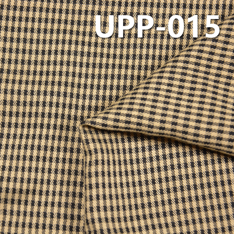 100% Polyester Yarn-Dyed Fabric | 130 g/m2 Check Fabric | Yellow Black Check | For Casual Shirts Skirts Pants