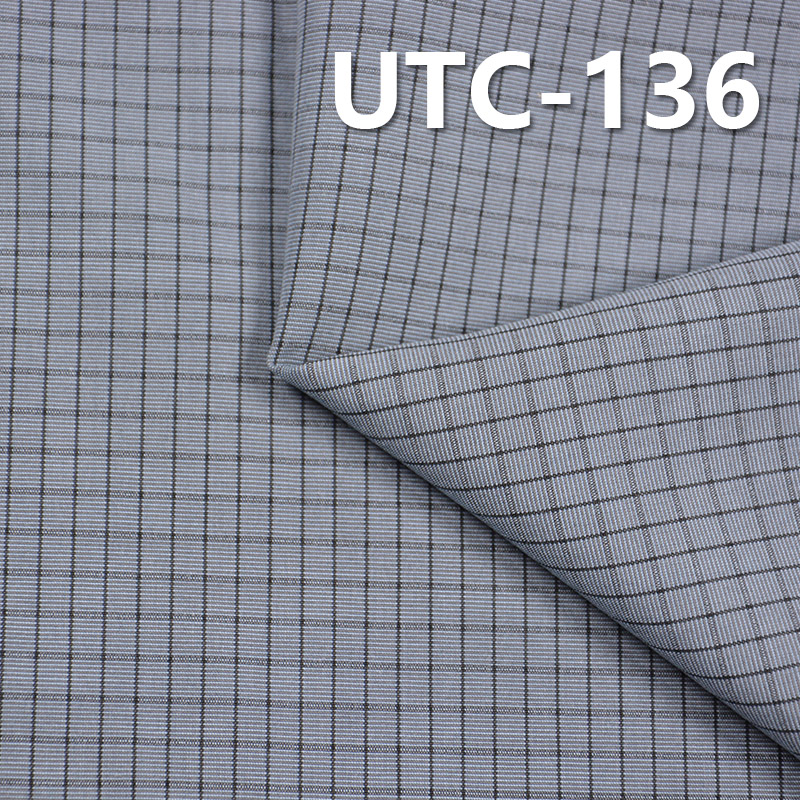 100%Polyester Yarn Dyed Check Fabric 55/56" 145g/m2 UTC-136