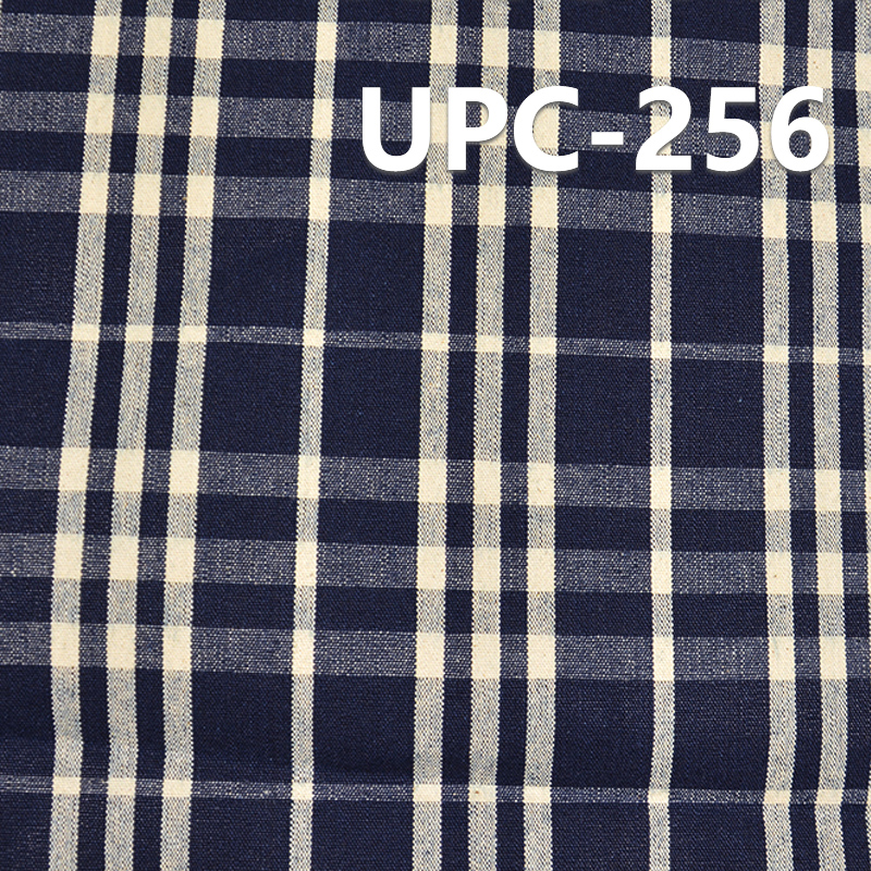 100% Cotton Yarn-Dyed Check Fabric | 288 g/m2 Indigo Yarn-Dyed Plaid Fabric | For Pants Skirts Jackets