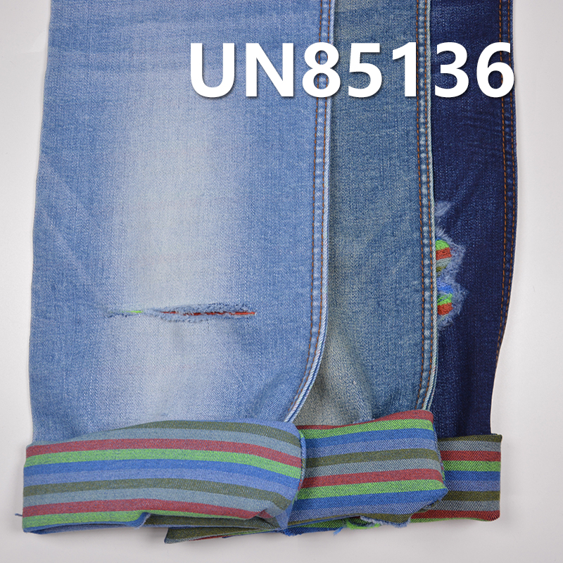 Blue  Face&Colored striped 3/1"z"Twill Denim |10.5OZ  Stretch Denim Fabric | Fabric for Jeans, Denim Skirts, Denim Jackets