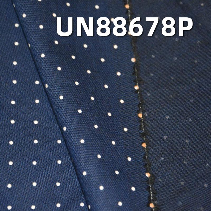 100% Cotton Blue Fill Black Denim | 4.2oz Desizing Denim Fabric | 2/1 "Z" Twill With Discharge Printed Denim | Fabric for Jeans,Skirts,Shirts