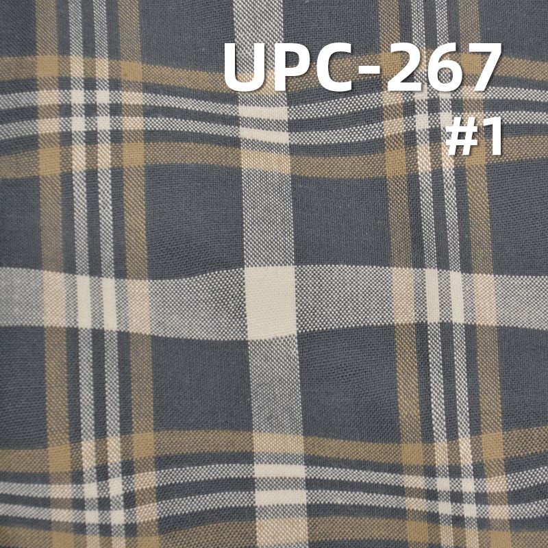 Yarn-Dyed Cotton Plaid Fabric | 130g/m2 with Wavy Weave Texture | Preppy Shirting & Fabric for Pants & Skirts