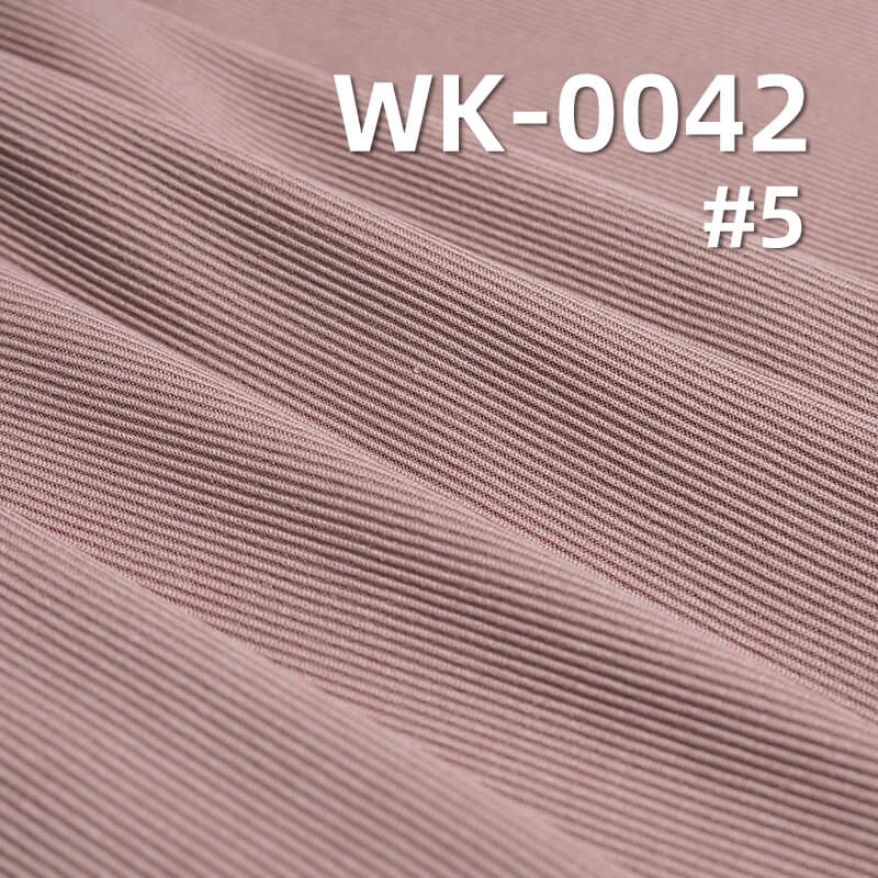 230g/m² Polyester Stretch Fabric | 2x1 Ribbed Pinstripe Material | Ruffled Knit for Skirts, Casual Pants &Tops
