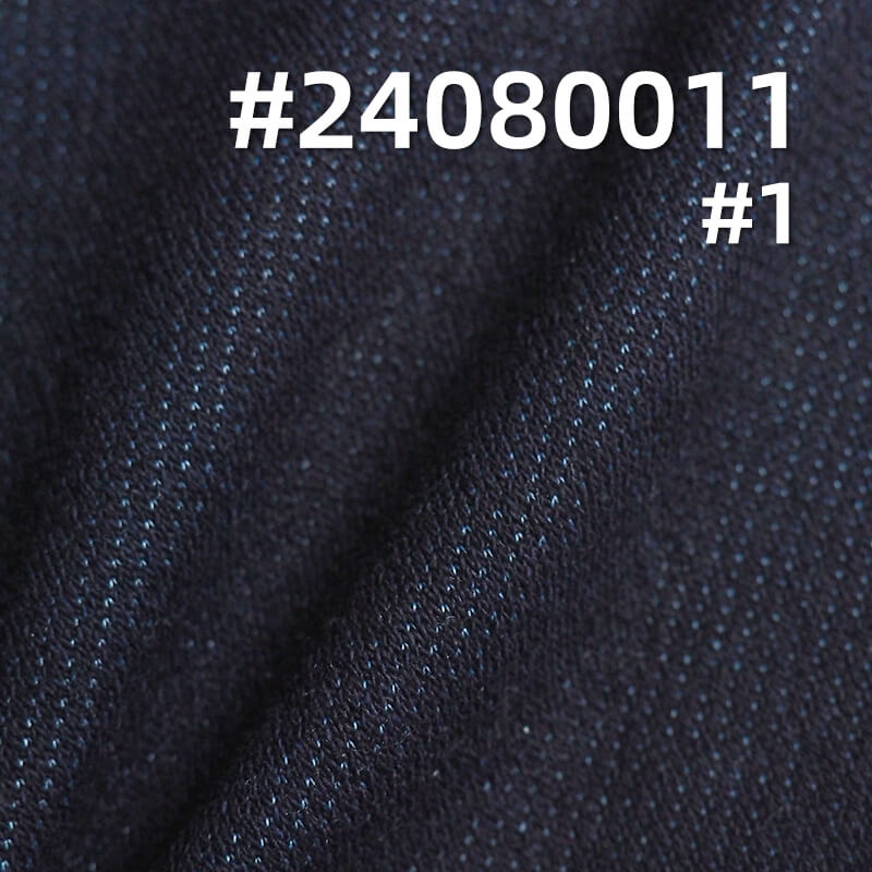 400g/m² Stretch Poly-Cotton Twill Fleece-Lined Knit Denim | Washable Indigo Denim for Jeans, Jackets, Coats