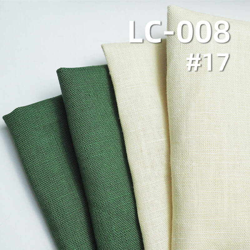 Linen Cotton Plain Weave Fabric | 140g/m² Spring-Summer Dyed Fabric | Rustic Style for Dresses, Tops,Apparel