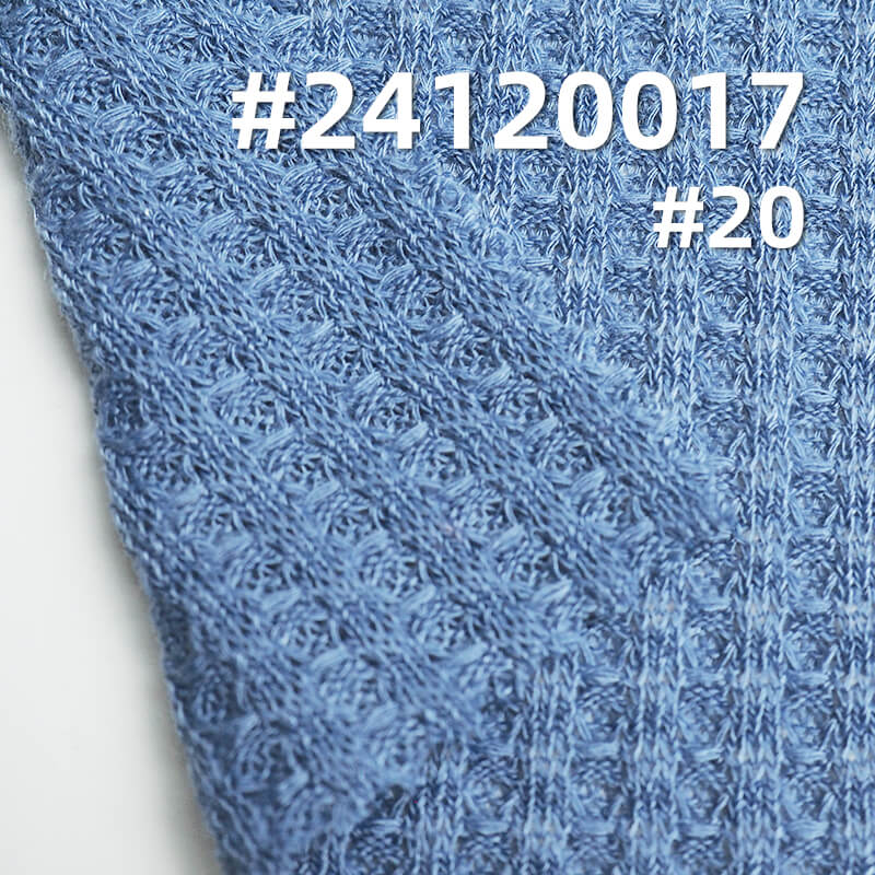 Knit Waffle Fabric | 220g/m² Stretch Jacquard Knit | Textured Waffle Weave |Cardigan, Jacket, Top Fabric