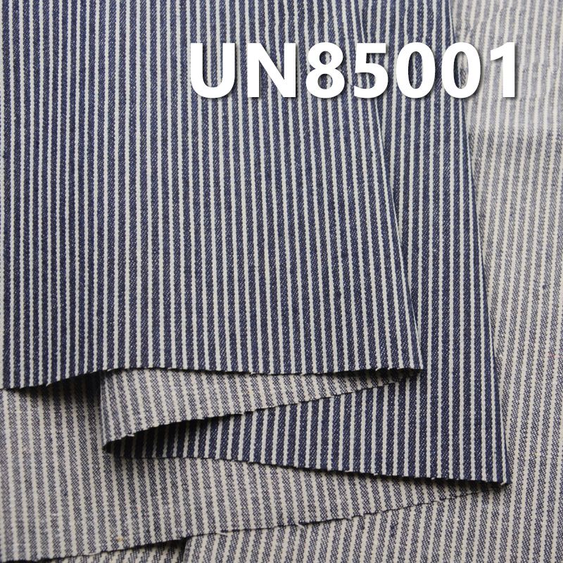 Blue & White Striped Denim | 9.8oz Non-Stretch 2/1 “Z”Twill Denim | Recycled Fiber | Jeans, Casual Jackets Fabric