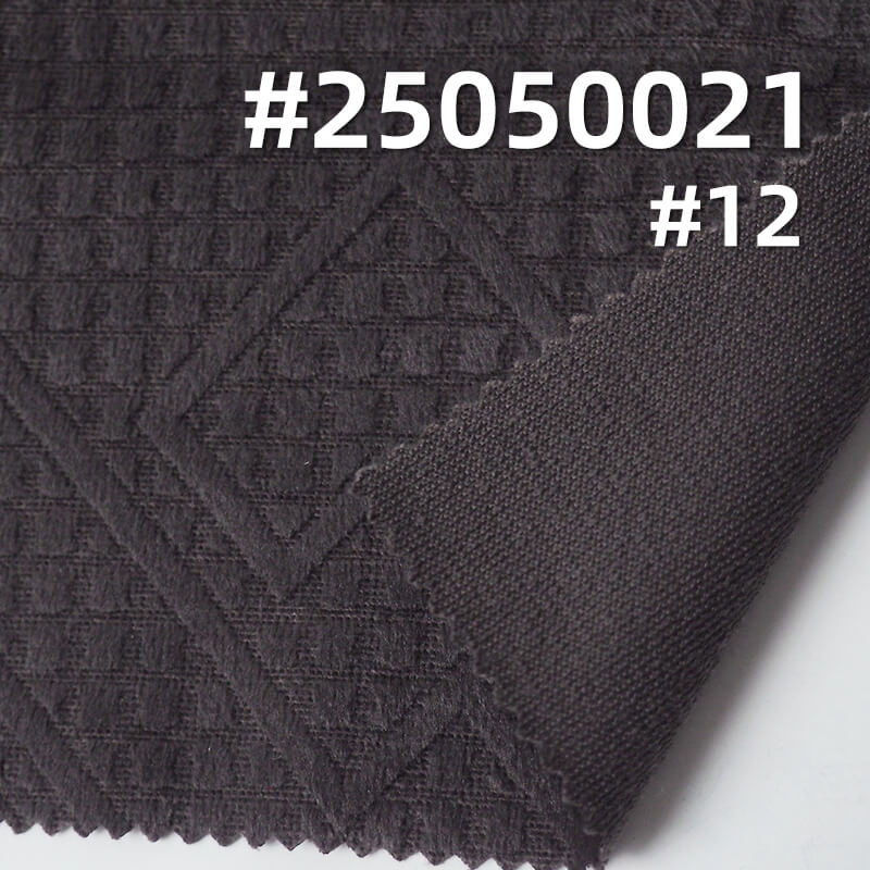 3D Houndstooth Grid Fleece Fabric | 200g/m² Polyester Warp-Knitted Fleece | Suits, Skirt, and Top Material