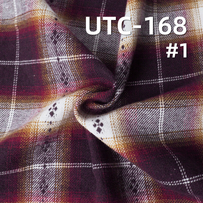Lightweight TC Plaid Flannel | 130g/m2 Brushed Yarn-Dyed Blend | Shirting & Blouse Fabric