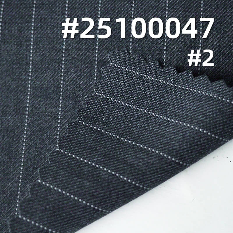 Striped T/R Wool Blend Suiting Fabric | 215g/m2 Double-Faced Twill | For Suits, Trousers & Corporate Wear