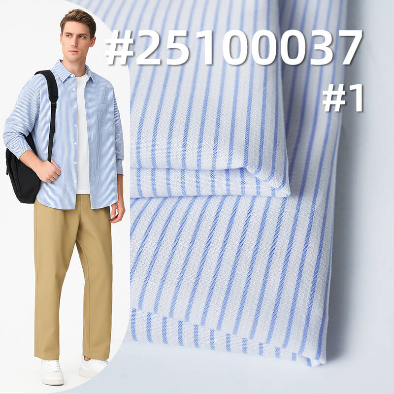 Yarn-Dyed Cotton Striped Dobby Fabric | 118g/m2 Lightweight Weave | For Fashion Shirting, Blouses & Skirts