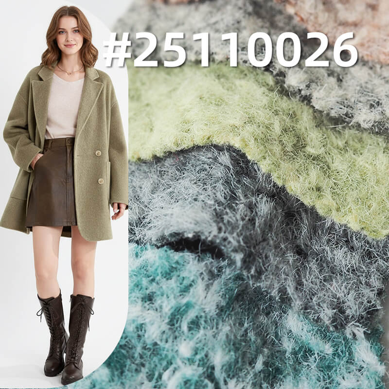 Vermeer Style Cationic Wool-like Knit | 385g/m2(580g/m) Heavyweight Two-Tone Fabric | For Winter Coats & Hats