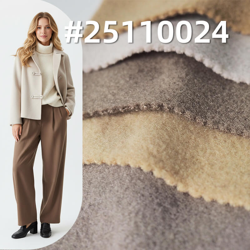 High-Stretch Double-Faced Wool Jacquard Knit | 450-465g/m2(680-700g/m) Heavyweight Fabric | For Luxury Coats, Jackets & Accessories