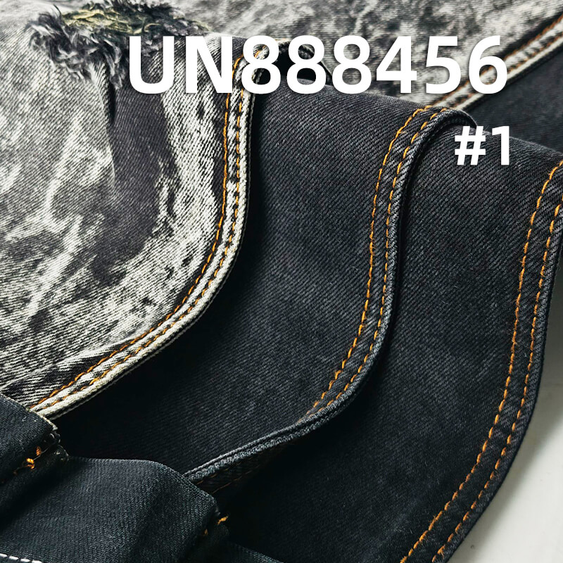 Cotton Stretch Selvedge Denim | 12 oz Woven Twill Denim | Black Face Black Back | Raw Denim | Denim Jeans, Jackets Fabric