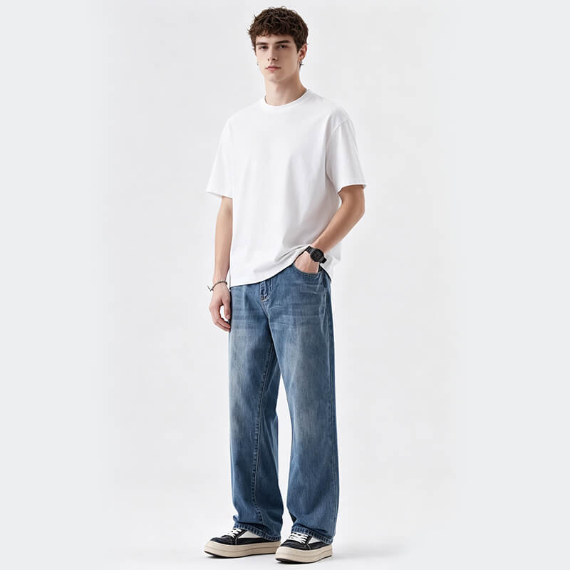 All Cotton Straight Slub Denim | 11oz Woven Twill Denim Fabric | Jeans Denim Jacket Denim Skirt Fabric