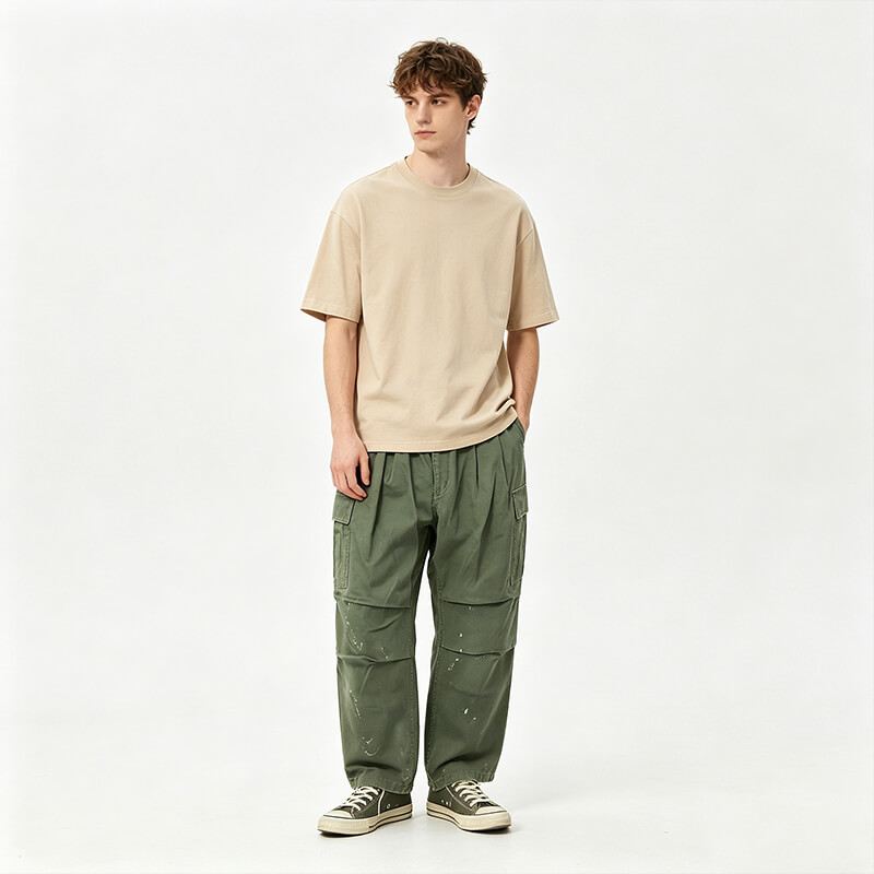 350g/m² Cotton Twill Slub Dyed Fabric | Bag, Work Pants, Outerwear Material