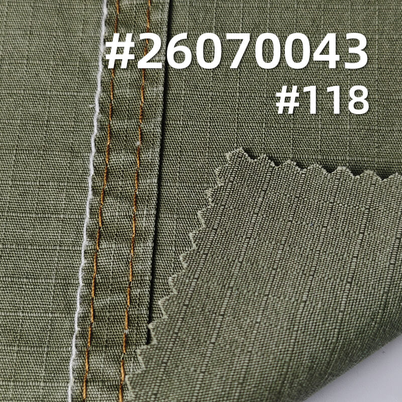 All-Cotton Jacquard Grid Fabric | 190g/m2 Plain-Weave Washed-Faded Fabric | Vintage Workwear Fabric